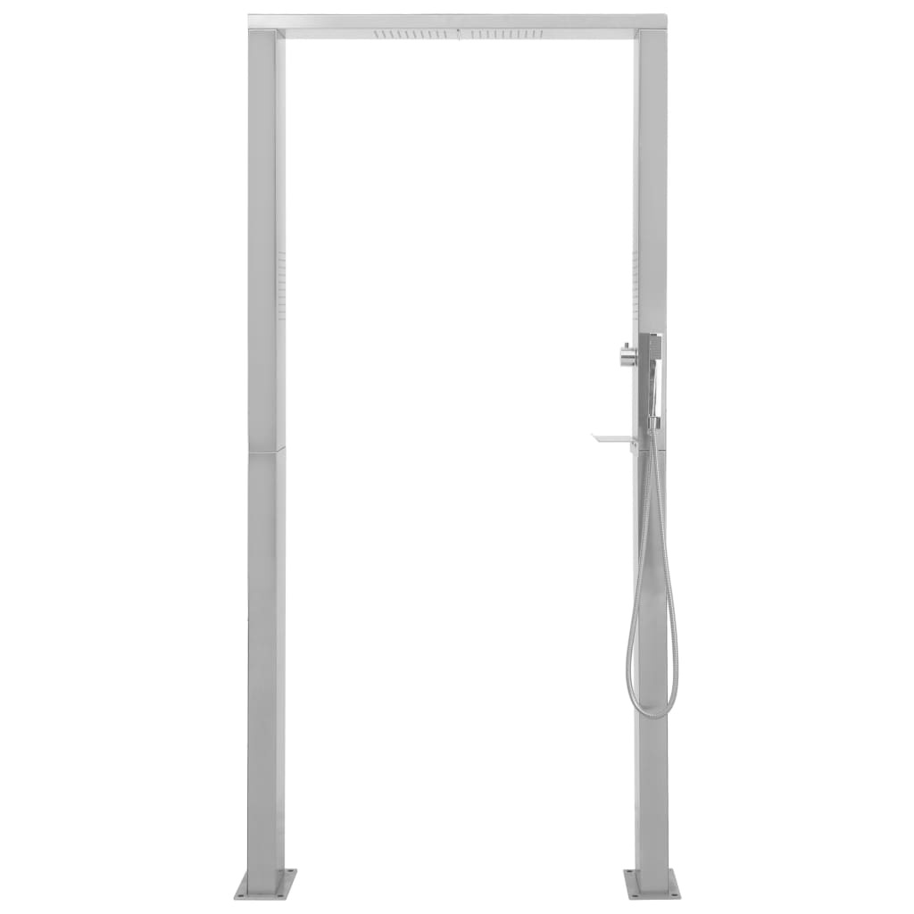 VidaXL Buitendouche met dubbele jets roestvrij staal