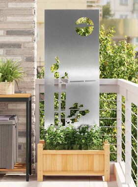 VidaXL Tuin Privacy Screen Fretwerk Zilver 50 x 140 cm Roestvrij staal