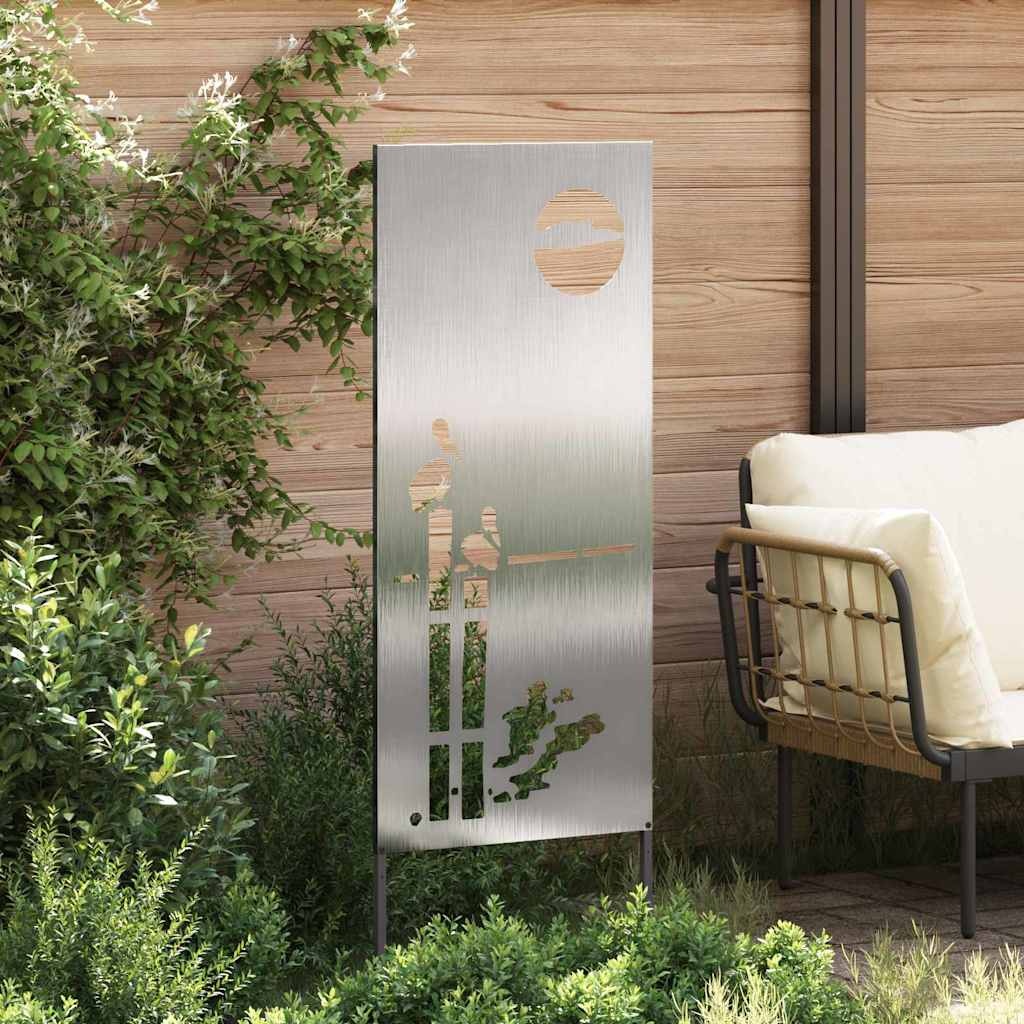 VidaXL Tuin Privacy Screen Fretwerk Zilver 50 x 140 cm Roestvrij staal