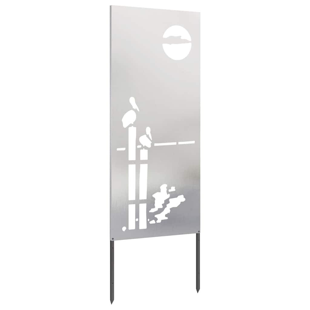 VidaXL Tuin Privacy Screen Fretwerk Zilver 50 x 140 cm Roestvrij staal