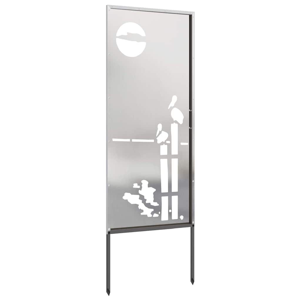 VidaXL Tuin Privacy Screen Fretwerk Zilver 50 x 140 cm Roestvrij staal