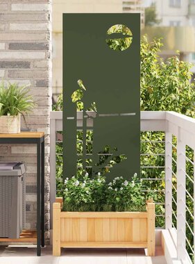 VidaXL Tuin decoratief paneel Olijfgroen 50 x 140 cm Koudgewalst staal