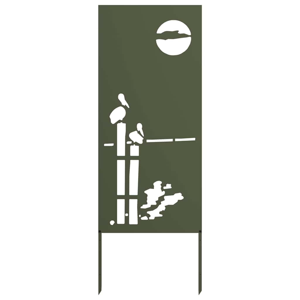 VidaXL Tuin decoratief paneel Olijfgroen 50 x 140 cm Koudgewalst staal