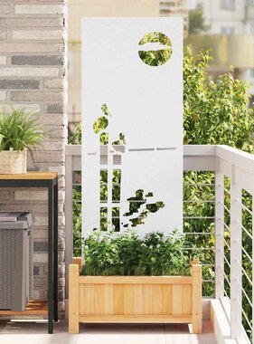 VidaXL Tuin decoratief paneel Wit 50 x 140 cm Koudgewalst staal