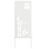 VidaXL Tuin decoratief paneel Wit 50 x 140 cm Koudgewalst staal