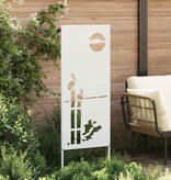 VidaXL Tuin decoratief paneel Wit 50 x 140 cm Koudgewalst staal