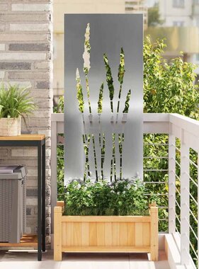 VidaXL Tuin decoratief paneel Zilver 50 x 140 cm Gegalvaniseerd staal