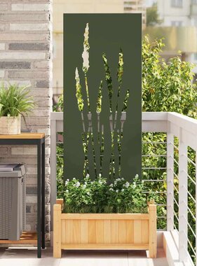 VidaXL Tuin decoratief paneel Olijfgroen 50 x 140 cm Koudgewalst staal