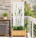 VidaXL Tuin Privacy Screen Bloemen Wit 50 x 140 cm Koudgewalst staal