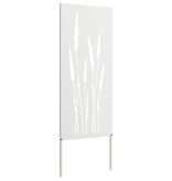 VidaXL Tuin Privacy Screen Bloemen Wit 50 x 140 cm Koudgewalst staal