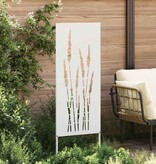 VidaXL Tuin Privacy Screen Bloemen Wit 50 x 140 cm Koudgewalst staal