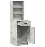VidaXL Highboard met lade Betongrijs 40 x 40,5 x 135 cm Bewerkt hout