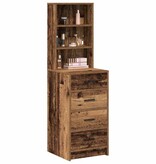VidaXL Highboard met lade Oud hout 40 x 41 x 135 cm Bewerkt hout