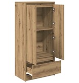 VidaXL Kast met lade spaanplaat ambachtelijk eikenkleurig