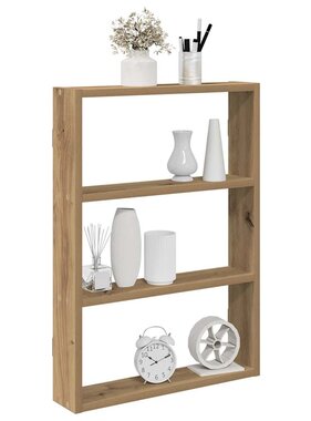 VidaXL Wandschap 43x9x60 cm bewerkt hout artisanaal eikenkleurig