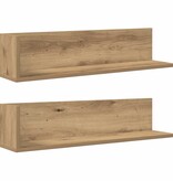 VidaXL Wandschappen 2 st 75x16,5x16,5 bewerkt hout artisanaal eiken