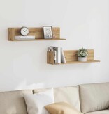 VidaXL Wandschappen 2 st 75x16,5x16,5 bewerkt hout artisanaal eiken