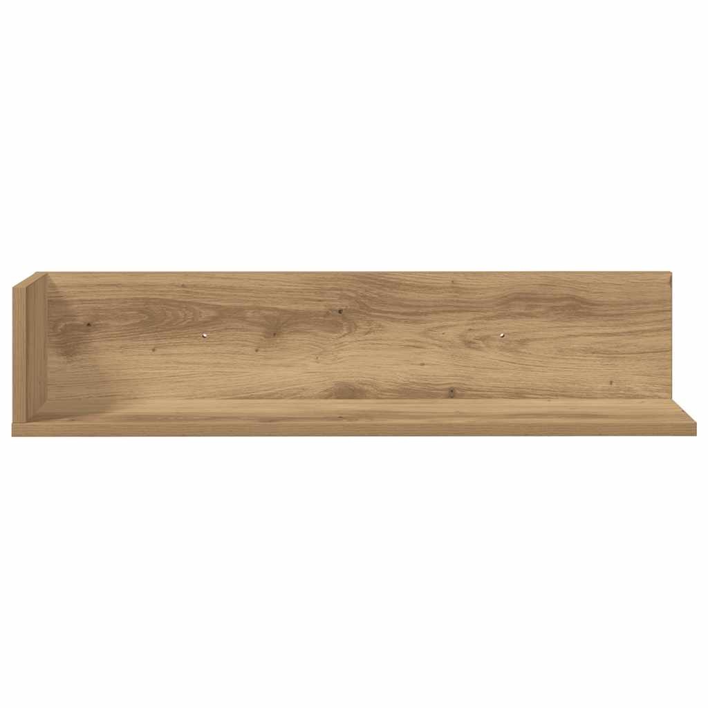 VidaXL Wandschappen 2 st 75x16,5x16,5 bewerkt hout artisanaal eiken