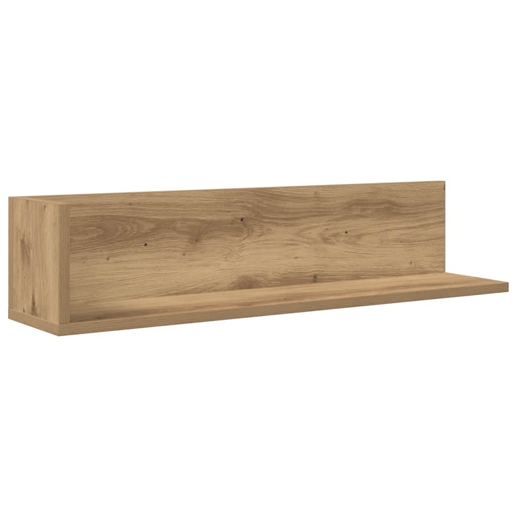 VidaXL Wandschappen 2 st 75x16,5x16,5 bewerkt hout artisanaal eiken