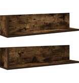 VidaXL Wandschappen 2 st 75x16,5x16,5 cm bewerkt hout gerookt eiken