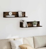 VidaXL Wandschappen 2 st 75x16,5x16,5 cm bewerkt hout gerookt eiken