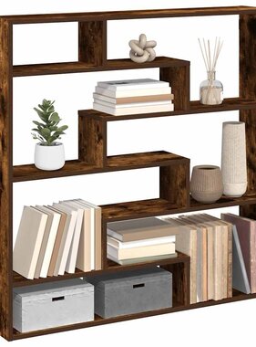 VidaXL Wandschap kubus 7 vakken bewerkt hout gerookt eikenkleurig