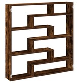 VidaXL Wandschap kubus 7 vakken bewerkt hout gerookt eikenkleurig