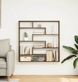 VidaXL Wandschap kubus 7 vakken bewerkt hout gerookt eikenkleurig