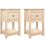 VidaXL Nachtkastjes 2 st 40x35x61,5 cm massief grenenhout