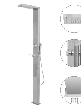 VidaXL Buitendouche vierkant roestvrij staal