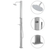 VidaXL Buitendouche recht roestvrij staal