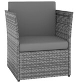 VidaXL Tuinstoel met voetenbank poly rattan antracietkleurig