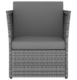 VidaXL Tuinstoel met voetenbank poly rattan antracietkleurig