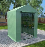 VidaXL Tuinkas met schappen 143x143x195 cm staal