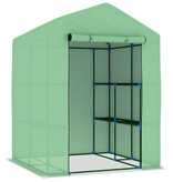 VidaXL Tuinkas met schappen 143x143x195 cm staal