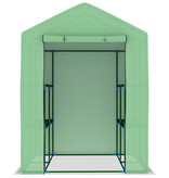 VidaXL Tuinkas met schappen 143x143x195 cm staal