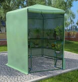 VidaXL Tuinkas met schappen 227x223 cm staal