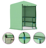 VidaXL Tuinkas met schappen 227x223 cm staal