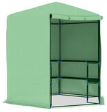 VidaXL Tuinkas met schappen 227x223 cm staal