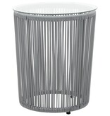 VidaXL 3-delige Bistroset met kussens PE-rattan grijs