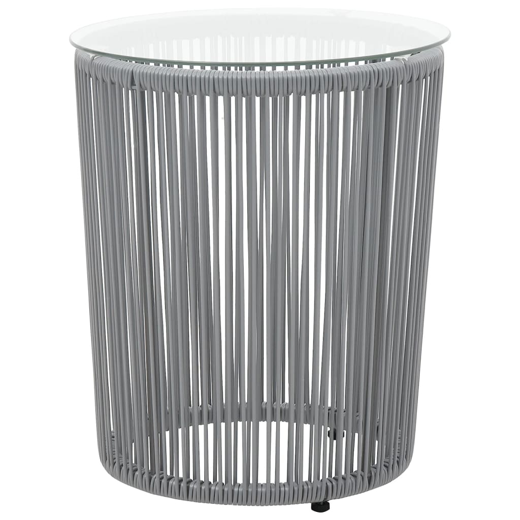 VidaXL 3-delige Bistroset met kussens PE-rattan grijs