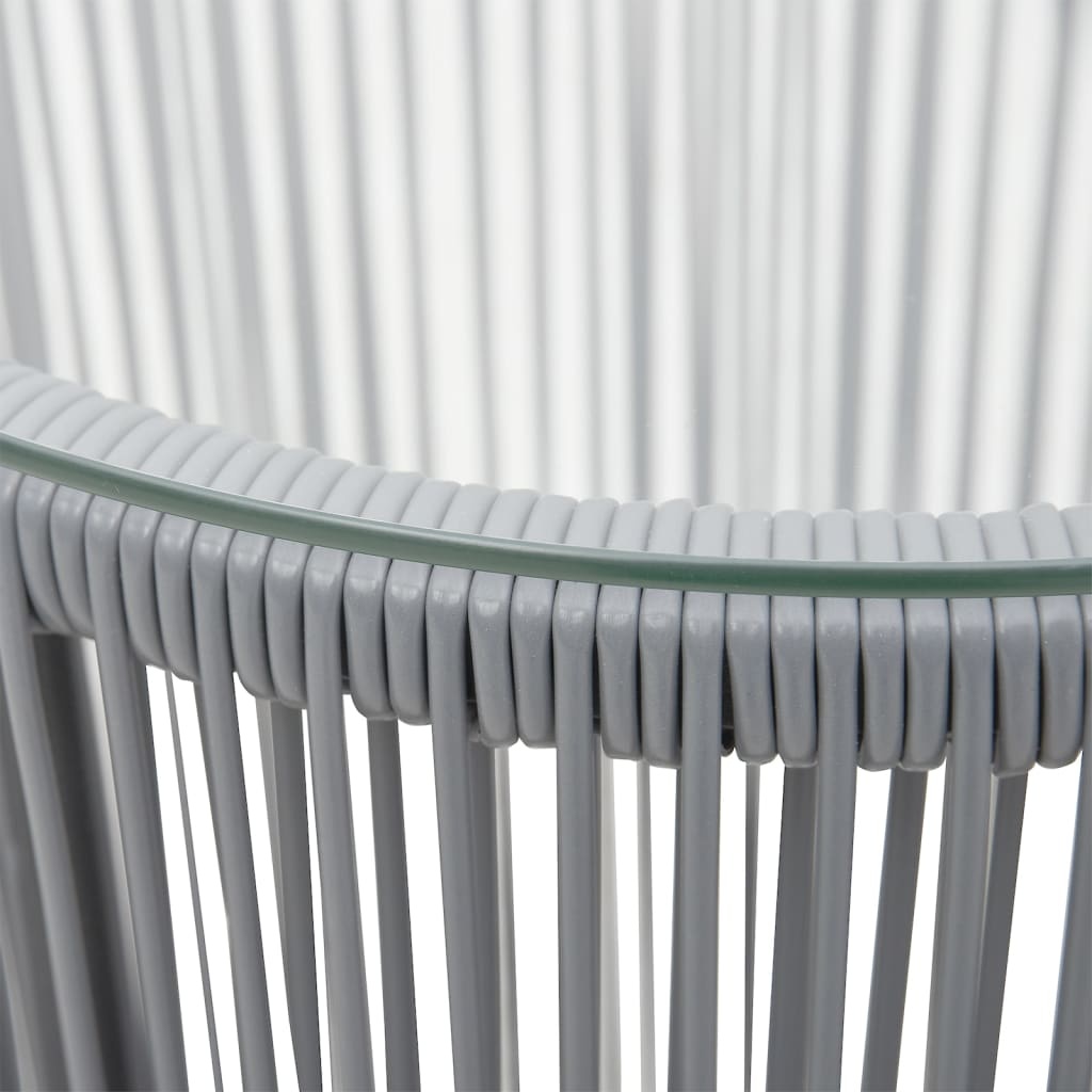 VidaXL 3-delige Bistroset met kussens PE-rattan grijs