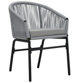 VidaXL 3-delige Bistroset met kussens PE-rattan grijs