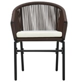 VidaXL 3-delige Bistroset met kussens PE-rattan bruin