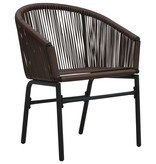 VidaXL 3-delige Bistroset met kussens PE-rattan bruin