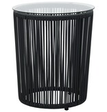 VidaXL 3-delige Bistroset met kussens PE-rattan zwart