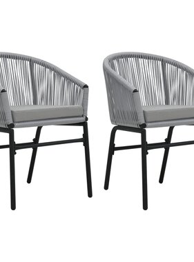VidaXL Tuinstoelen 2 st PE-rattan antracietkleurig