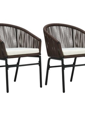 VidaXL Tuinstoelen 2 st PE-rattan bruin