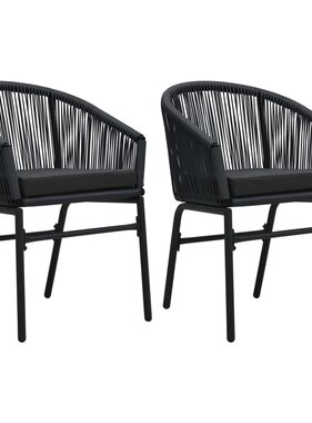 VidaXL Tuinstoelen 2 st PE-rattan zwart