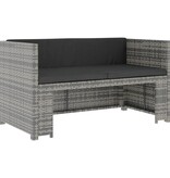 VidaXL 5-delige Loungeset met kussens poly rattan grijs